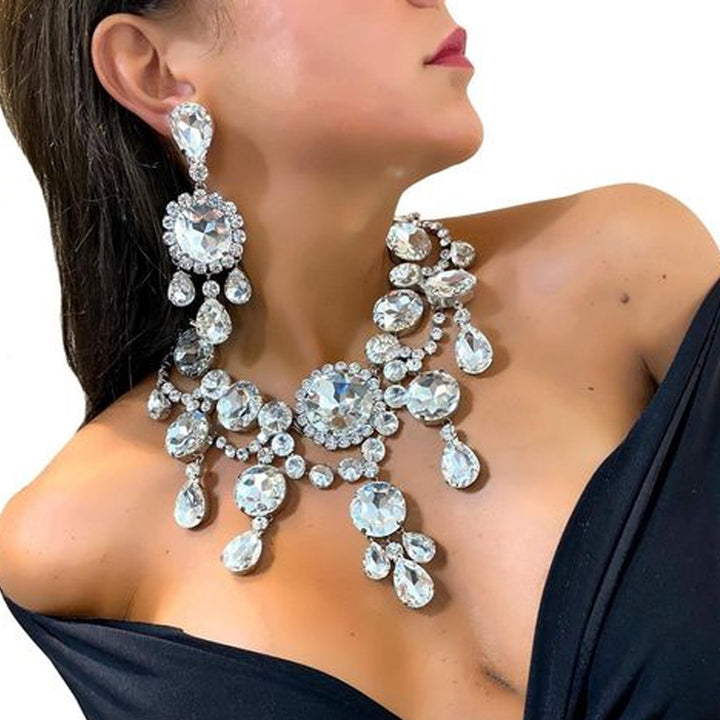 Exaggerated Rhinestone Pendant Necklace Set – Jewelry Gift Ideas — 1