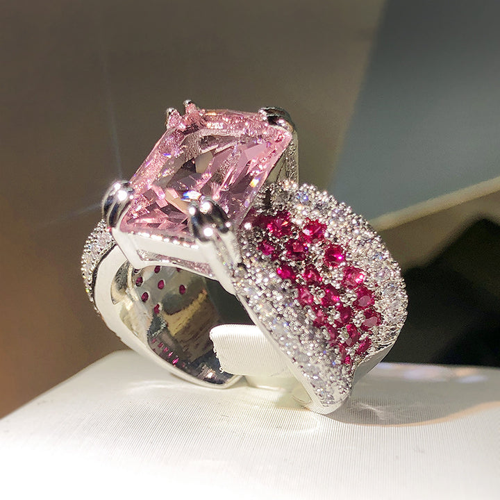 Women's Pink Diamond Ring With Personalized Opening – Gifts for Her — 1
