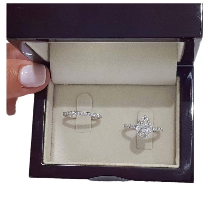 Water Drop Zircon Electroplated White Gold Color – Gifts for Couples — 2