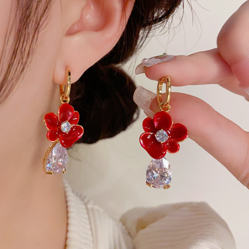Fashion Flower Zircon Elegant Retro Earrings – Stylish Gifts — 1