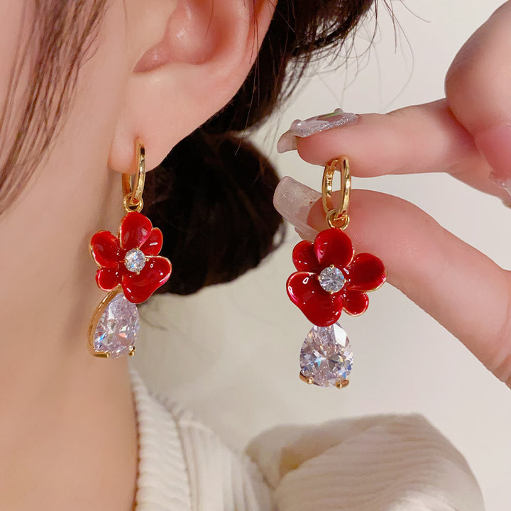 Fashion Flower Zircon Elegant Retro Earrings – Stylish Gifts — 1