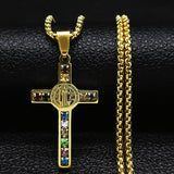 St Benedict Crystal St Pendant Cross Stainless – Jewelry Gift Ideas — 13