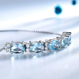 925 Sterling Silver Sky Blue Topaz Bracelet – Jewelry Gift Ideas — 7
