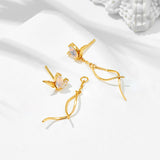 Synthetic Opal White Zirconium Earrings – Thoughtful Gifts — 4