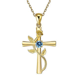 Rose Cross Necklace With Rhinestone Fashion – Jewelry Gift Ideas — 15