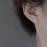 925 Silver Plated Pierced-ear-caring Ear Studs Women – Gifts for Her — 1