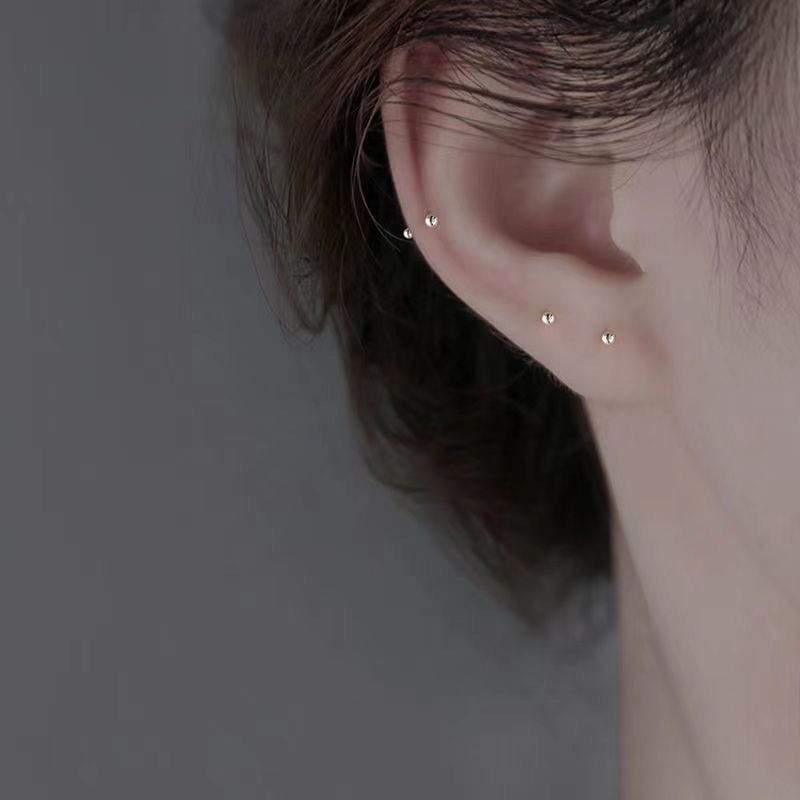 925 Silver Plated Pierced-ear-caring Ear Studs Women – Gifts for Her — 1
