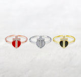 S925 Silver Love Heart Dropper Ring – Gifts for Couples — 1