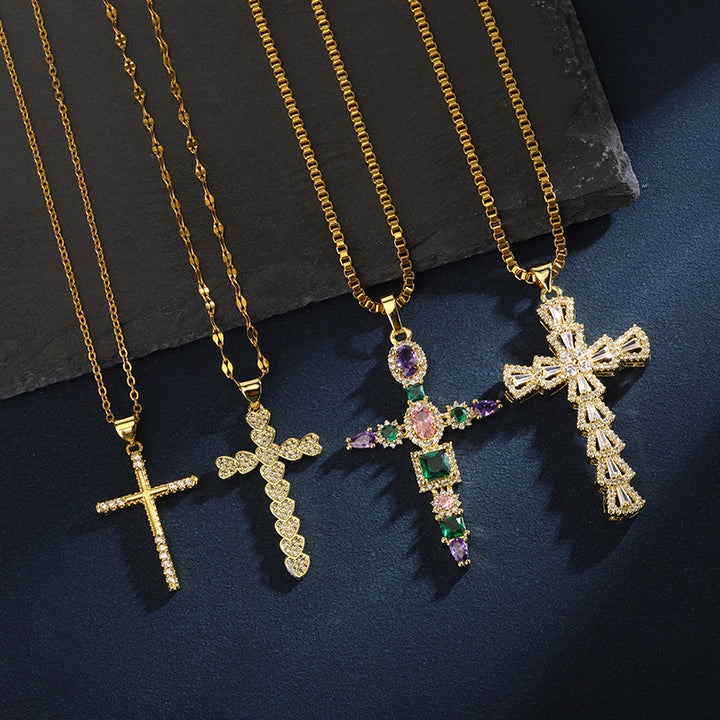 Zircon Cross Necklace For Men And Women – Jewelry Gift Ideas — 1