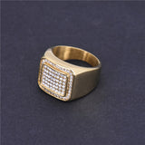 Rhinestone Square Ring Gold Color Stainless Steel – Meaningful Gifts — 4