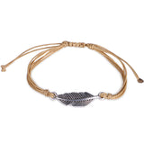 Wax Wire Braided Bracelet Waterproof Silver Leaf – Jewelry Gift Ideas — 2