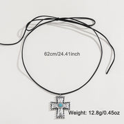Personalized Turquoise Wax Rope Necklace Embossed – Jewelry Gift Ideas — 7