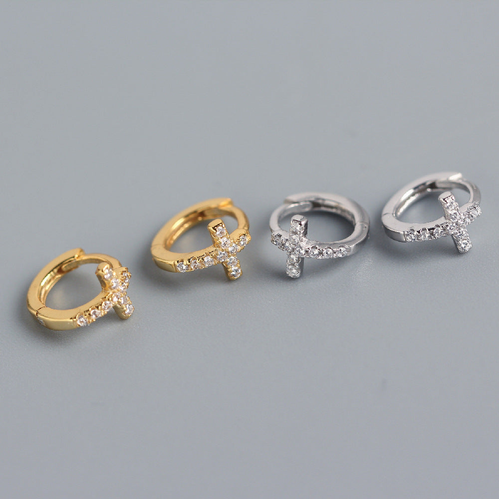 S925 Sterling Silver INS Minimalist Diamond Cross – Unique Gift Ideas — 1
