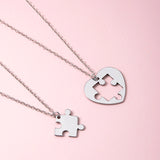 Romantic Heart Puzzle Pendant Couple Necklace – Jewelry Gift Ideas — 2