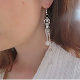 Moonstone And Angel Halo Quartz Wrap Earrings – Holiday Gift Ideas — 1