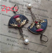 Chinese Style Tassel Pearl Fan Eardrops – Stylish Gifts — 2