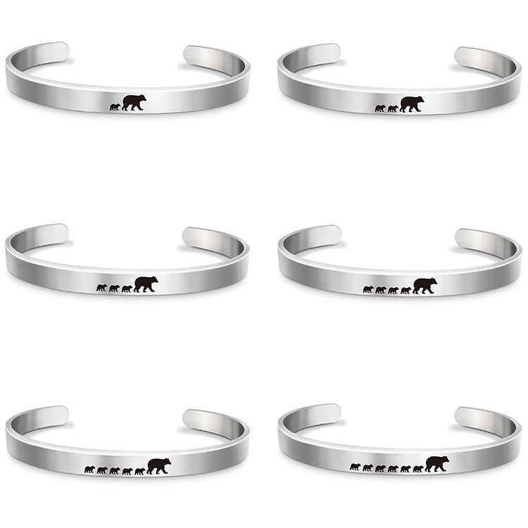 Stainless Steel Mama Bear Bracelet Mother's Day – Jewelry Gift Ideas — 1