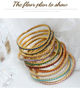 Colorful Zircon Stretch Bracelet Titanium Steel – Jewelry Gift Ideas — 3