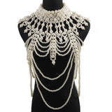 Exaggerated Pearl Shawl Necklace – Jewelry Gift Ideas — 4