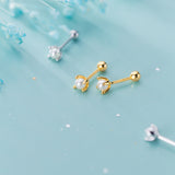S925 Silver Earrings Female Four-claw Shell Beads – Gifts for Her — 2
