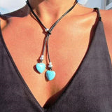 Turquoise Double Layer Flanelle Rope Necklace – Jewelry Gift Ideas — 1