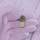 Cone Ice Cream Brooch Glitter Dessert Food Badge – Jewelry Gift Ideas — 1
