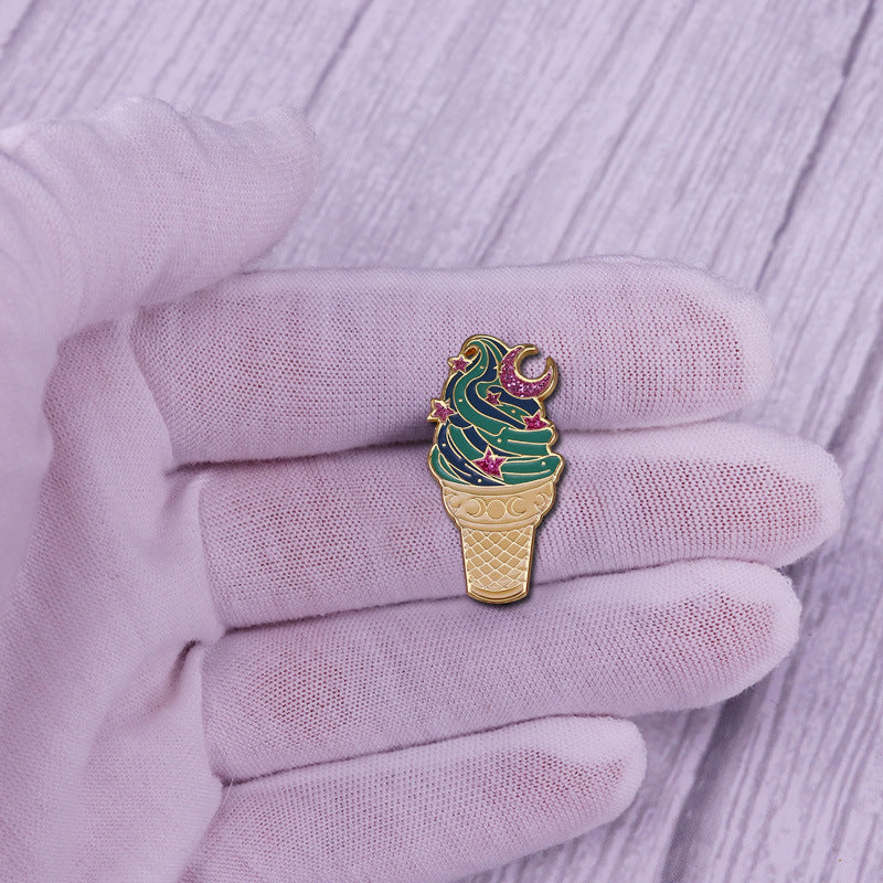 Cone Ice Cream Brooch Glitter Dessert Food Badge – Jewelry Gift Ideas — 1