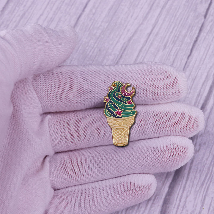 Cone Ice Cream Brooch Glitter Dessert Food Badge – Jewelry Gift Ideas — 1