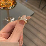 Light Luxury Style Full Diamond Cross Ring With Micro – Stylish Gifts — 5