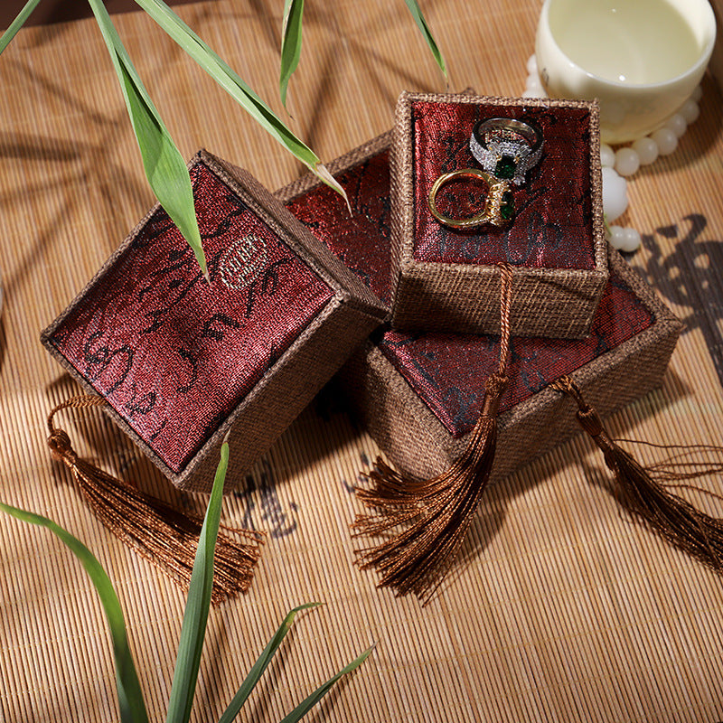 Jewelry Linen Packaging Box Vintage Necklace Ring – Jewelry Gift Ideas — 1