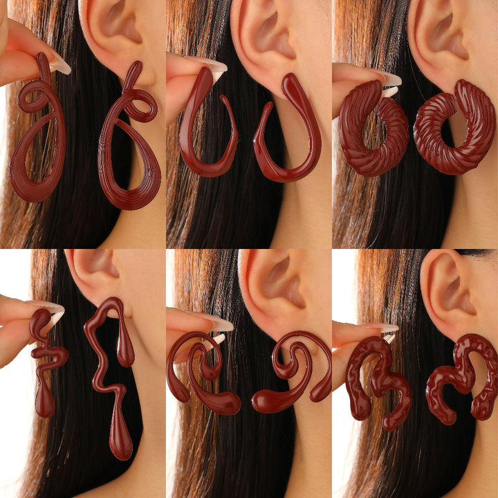 Retro Ancora Colored Red Earrings Fashion Personality – Stylish Gifts — 1