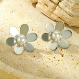 Flower Pearl-studded Earrings Cold Wind – Surprise Gifts — 7