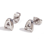 Titanium Steel Earrings 18K Gold Mini Alphabet Letter – Gifts for Her — 7