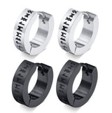 Vintage Norse Viking Runes Hoop Earrings For Men – Gifts for Him — 2