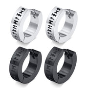 Vintage Norse Viking Runes Hoop Earrings For Men – Gifts for Him — 2
