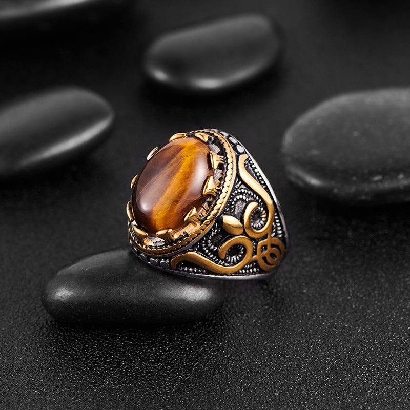 Tigereye Ring Fashion Domineering Vintage Ornament – Stylish Gifts — 1