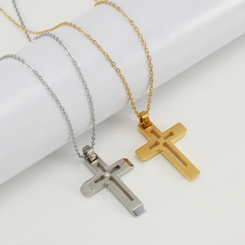 Fashion Simple Sense Hollow Jeweled Cross – Jewelry Gift Ideas — 1