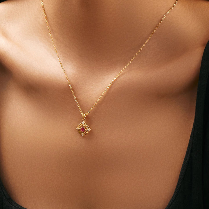 S925 Sterling Silver Retro Diamonds Necklace – Jewelry Gift Ideas — 1