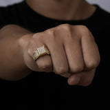 Hip Hop Men's Square Micro Set Zircon Ring – Gifts for Him — 7