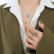 Eight Star Diamond Compass Pendant Necklace – Jewelry Gift Ideas — 4