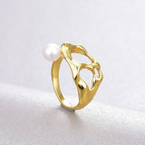 Irregular Cutout S925 Silver 18k Gold Plated Pearl – Meaningful Gifts — 1
