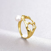 Irregular Cutout S925 Silver 18k Gold Plated Pearl – Meaningful Gifts — 1