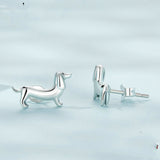 S925 Sterling Silver Dachshund Earrings – Stylish Gifts — 4