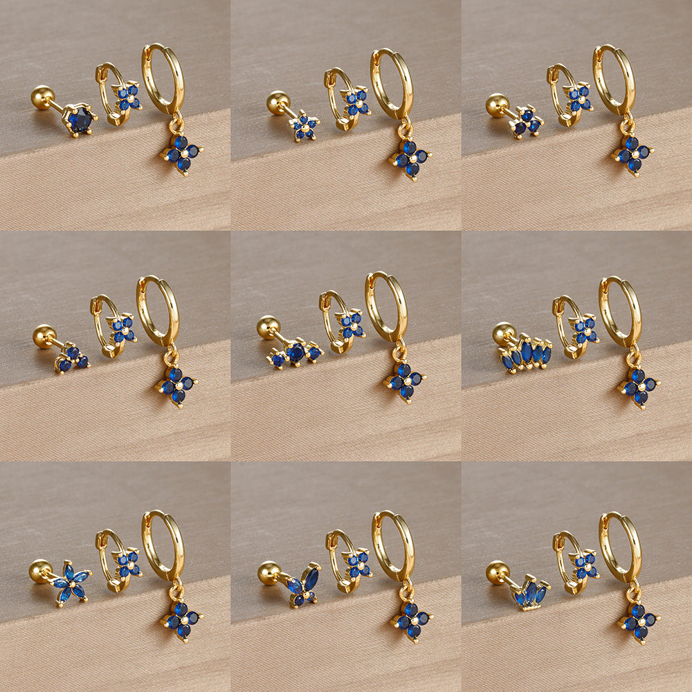 Light Luxury Minority Design Blue Zircon Four-leaf – Meaningful Gifts — 1