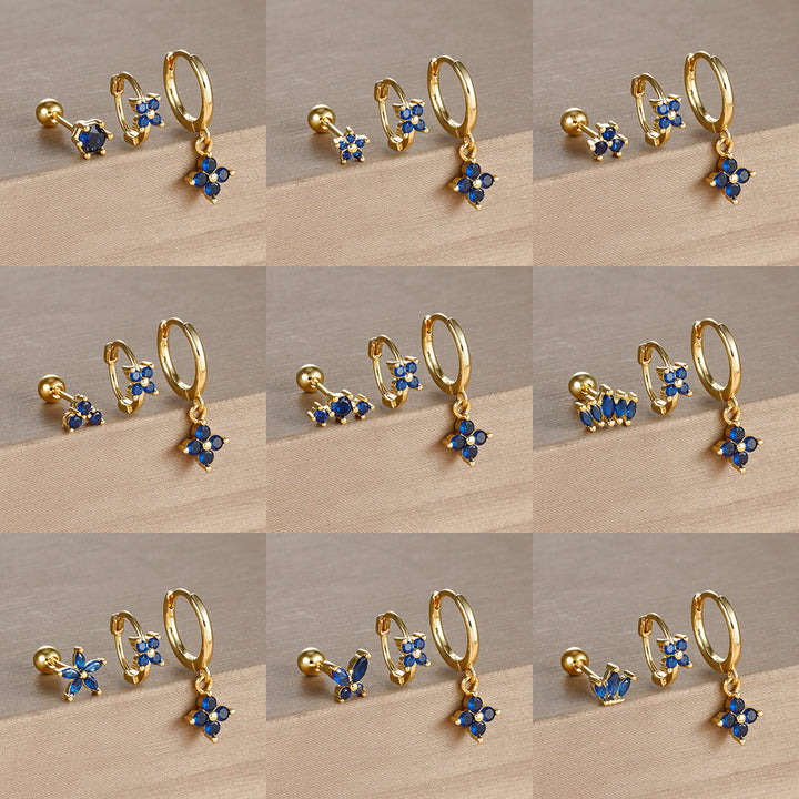 Light Luxury Minority Design Blue Zircon Four-leaf – Meaningful Gifts — 1