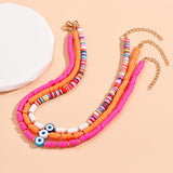 Rainbow Clay Necklace 3-piece Set Of Blue Eye – Jewelry Gift Ideas — 4