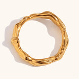 Irregular Surface Ring Ornament Stainless Steel 18k – Practical Gifts — 12
