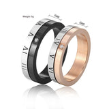 Rotatable Roman Numeral Titanium Steel Couple Ring – Gifts for Couples — 8
