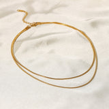 Double Layer 1.5mm Herringbone Chain Necklace – Jewelry Gift Ideas — 4