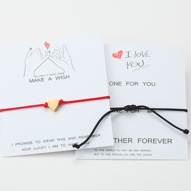 Simple Hand-woven Red Rope Love Peach Heart – Jewelry Gift Ideas — 1